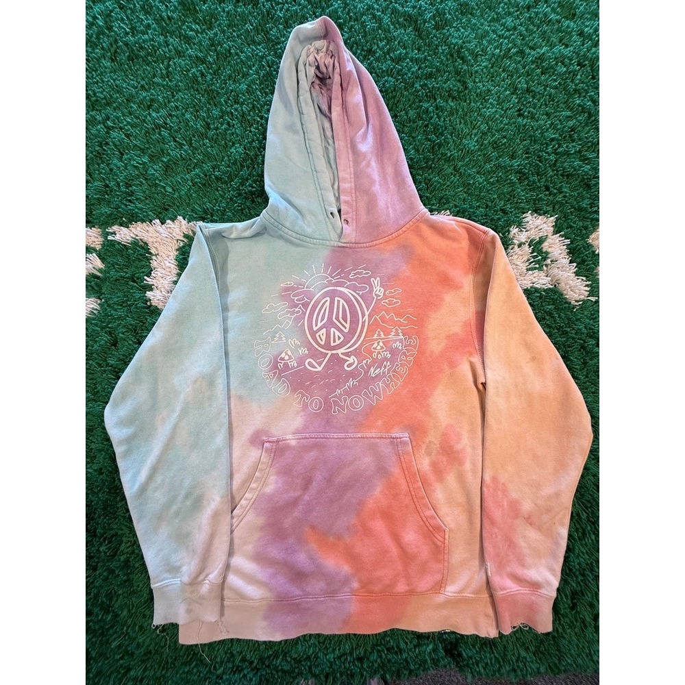 Neff Hoodie Mens XL Multi-Color Tie Dye Fair Road To Nowhere Graphic Pullover
